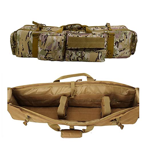 SJASD Waffenkoffer Gewehrtasche Doppel,Taktische Waffentasche 2 Langwaffen,Langwaffentasche/Futteral mit Doppelfach & Aussentaschen, Military Airsoft Gewehr Fall Schutztasche,100cm Cover