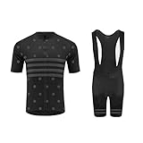 UGLY FROG Trikots Rennrad Trikot Set Herren Pro Fahrrad Anzug Kurzarm Radsport-Shirt+Trägerhose mit Hochdichtem Memory Foam Sitzpolster