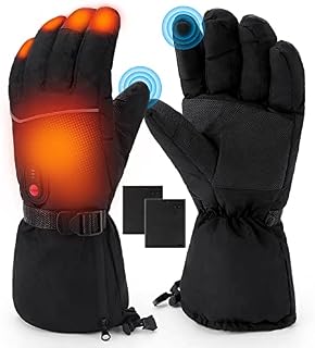 Augot Heated Gloves, Winter Heating Gloves Hand Warmers Windproof Gloves for Men and Women Outdoor Cycling Motorcycle Camping Hiking Skiing, 3 Levels Temperature Control