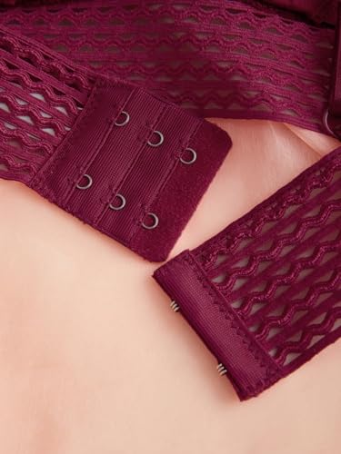 Image of RoseSeek Women's 4 Pack Floral Lace Adjustable Straps Wireless Bra Scallop Trim Molded Bralettes Sets