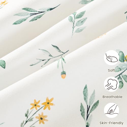Image of david's kids 3 Pack Bassinet Sheets, Ultra Soft Breathable Comfortable Baby Sheet Set for Boys Girls Neutral, Univeral Fit for Most Cradle and Bassinet Mattress, Leaf & Floral