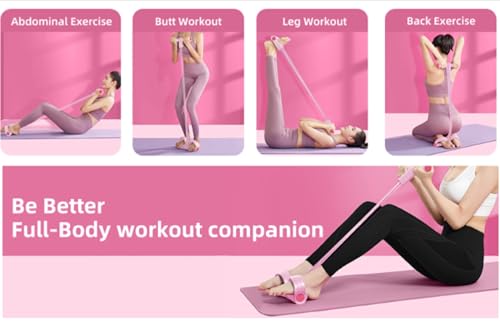 Image of yeMaaR's pink 6 tube Tummy Trimmer Abs Workout Equipment Exercise Equipment pedal resistance band Stomach Exercise Leg Exercise Belly Fat Burner for Men and Women Pull Reducer