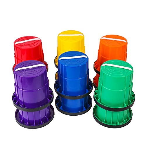 WELINK 6 Pairs Bucket Stilts Plastic Walking Stilts Balance Game Toy for Kids