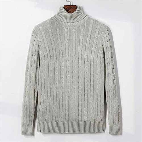 Pull à col roulé en coton pour homme rouge foncé M chic et confortable - 2
