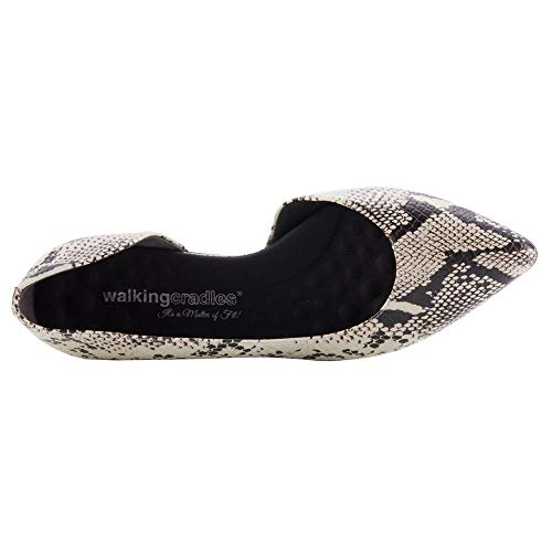 Walking Cradles Raya Bone/Black Snake Print Leather 10 W (D) #TOP14
