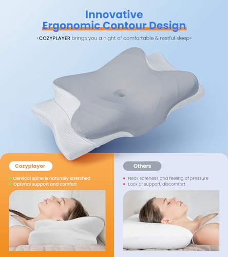 Cozyplayer Ultra Pain Relief Cooling Pillow For Neck Support, Adjustable Cervical Pillow Cozy Sleeping thumb #1