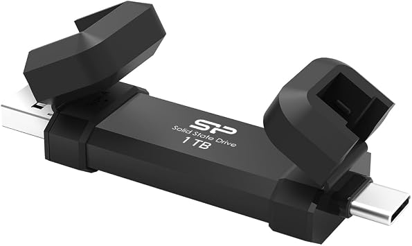 1TB Silicon Power Marvel Xtreme DS72 USB3.2 Gen2 USB Drive Black Type-A/Type-C