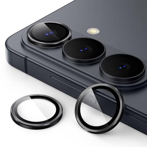 JETech Camera Lens Protector for Samsung Galaxy S26 Plus, 9H Tempered Glass Metal Individual Ring Cover, HD Clear, 1 Set (Black)