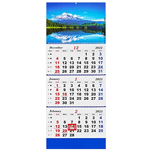 Whchiy 2023 Wandkalender 3 Monate Display Vertikaler Kalender 33.5x83cm Dezember 2022-Januar 2024 Vertikaler Kalenderplaner aus dickem Papier für die tägliche Organisation und Planung Cover