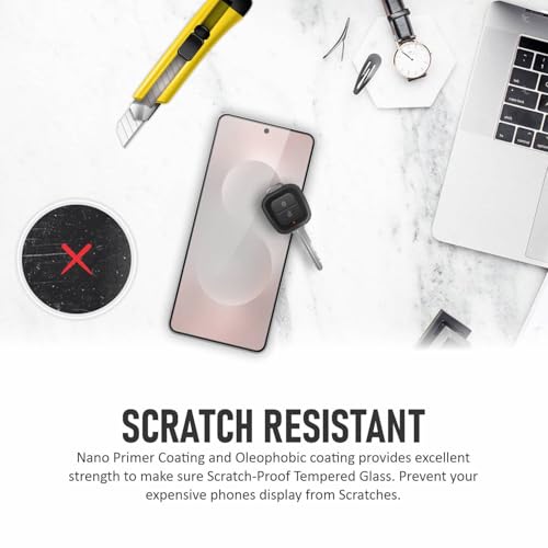 Image of SupCares Tempered Glass for Samsung Galaxy S25 Edge (6.7 Inch) With Installation Kit | Military-Grade Gorilla Screen Protector | Edge to Edge Coverage | Black