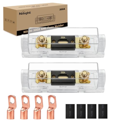 Nilight 2PCS 300A ANL Fuse Holder and ANL Fuses Electrical Protected by Nilight - Used condition - US$14.05