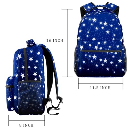 Sac à dos d'école étoiles bleu multicolore pour collégien et lycée