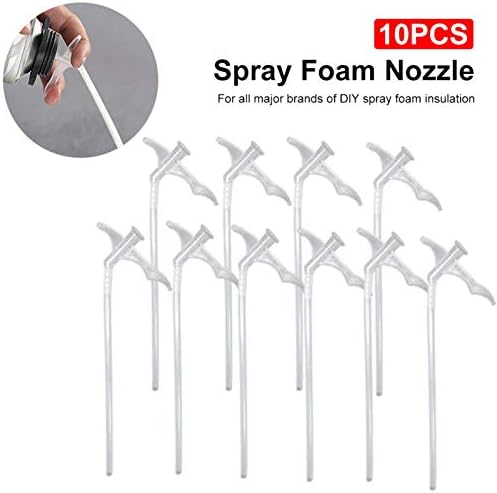 Buding 10pcs Spray Foam Replacement Tube Nozzle, DIY Spray Plastic Gap Filling Tube