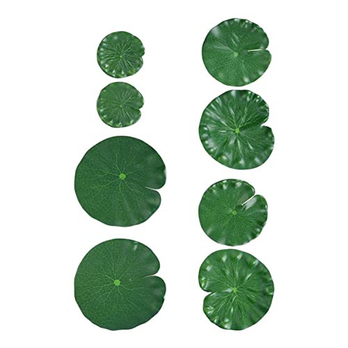 KAILIKETIY 8 Piezas Hoja de Loto simulada Hojas de Agua realistas Lirios de Agua Lirios en Estanque de Jardin decoración de Estanque simulado decoración Decorativa del Estanque Eva Green