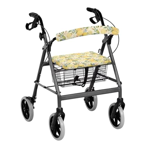 Image of Adjustable Rollator Accessories, Lemon Soft Seat and Backrest Covers for Walkers, Universal Seat Covers for Seniors