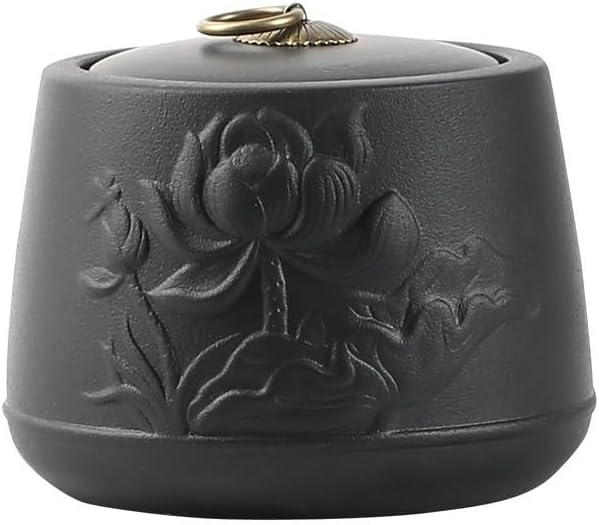 SONGCHAO Sugar Jar Ceramic Tea Cans Empty Cans Large Sealed Cans Moisture-Proof Tea Cans Household Green Tea Black Tea Storage Cans Tea Canister(A)