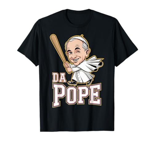 Pope Baseball Chicago T-Shirt Funny Da Pope Catholic Humor Maglietta
