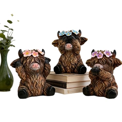 Vaches en résine de style rustique, statuette durable pour une table raffinée - 8