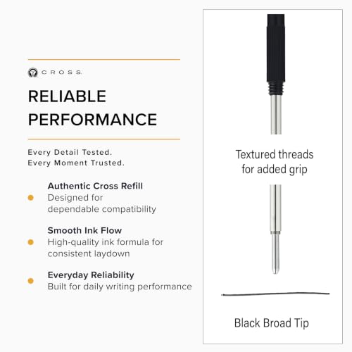 Image of Cross Ballpoint Pen Refill - 2 per Card, Broad Black