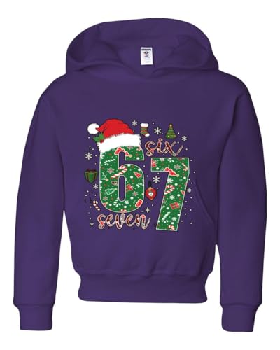 wild custom apparel 67 6 7 Six Seven Kids Youth Boys Girls Hoodie, Purple, Medium