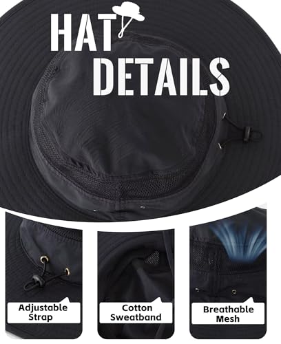 Image of Home Prefer UPF 50+ Men's Sun Hat Wide Brim Bucket Hat UV Protection Hat for Mens Womens Beach Safari Gardening Golf Fishing