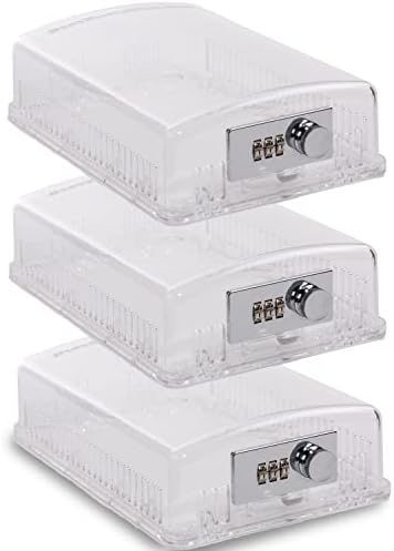 StatGuardPlus XL2 Universal Thermostat Guard Pack of 3 with Combination Lock, Clear Thermostat Lock Box Includes Wall-Cover for Clean Look (Fits thermostats 4.5 x 7 x 2.5).
