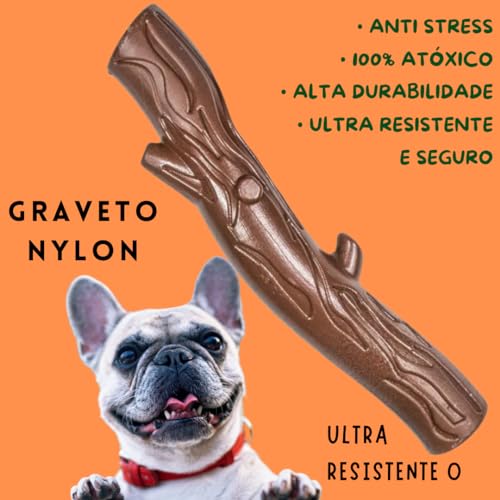 kIT 2 Brinquedos de Cachorro Morder Nylon Graveto e Cacto Texas Ultra Resistente e Grande - G, Brinq