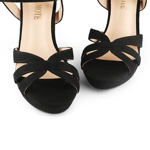 MERUMOTE Women's Open Toe Chunky High Heels Ankle Strap Platform Pump Shoes Buckle Party Sandals2