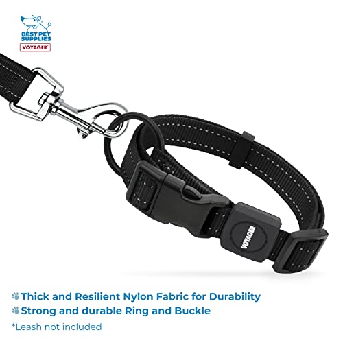 Best Pet Supplies Reflective Dog Collar with Adjustable Length, Heavy-Duty Buckle, and Strong Leash D-Ring, Training, Walking - Image 3