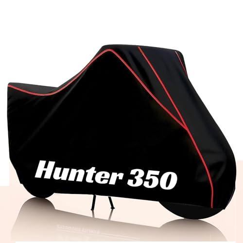 Image of Kayme Hunter 350 Water Resistance Bike Cover Heavy Duty Premium Taffeta Motorcycle Cover | UV Protection, Dustproof, All Weather, Scratchproof, Two Wheeler Body Cover with Elastic Bottom (Black Red)