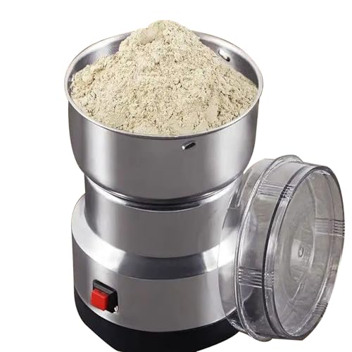 DOJBK Moulin À Grains À Moteur, Broyeur À Grains Professionnel en Acier Inoxydable De 300 G, Broyeur À Grains Élevés, Machine À Farine De Vanille, pour Moudre Les Céréales Et Les Racines