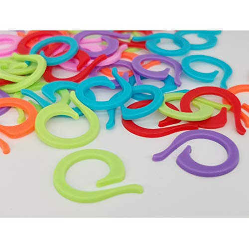 Otylzto 300pcs Assorted Colors Knitting Stitch Counter,Split Stitch Marker Rings, Quick Locking Stitch Markers,Knitting Markers Crochet Markers Knitting Place Markers Crochet Clips