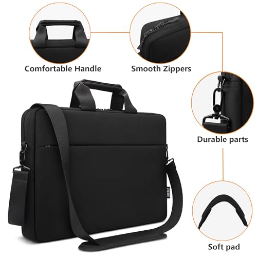 Image of TECOOL 14 15.6 16 17.3 inch Laptop Bag Waterproof Briefcase Shoulder Bag Shockproof Messenger Bag with Padded Shoulder Strap