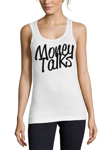 Camiseta sin mangas para mujer Money Talks de algodón para look casual