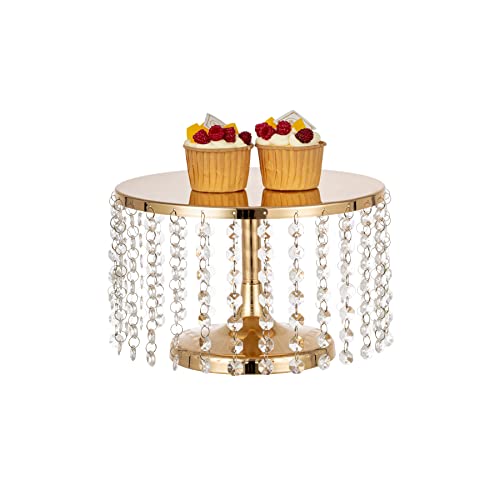 LANLONG Cake Stand for Dessert Table 10 Inch Gold Crystal