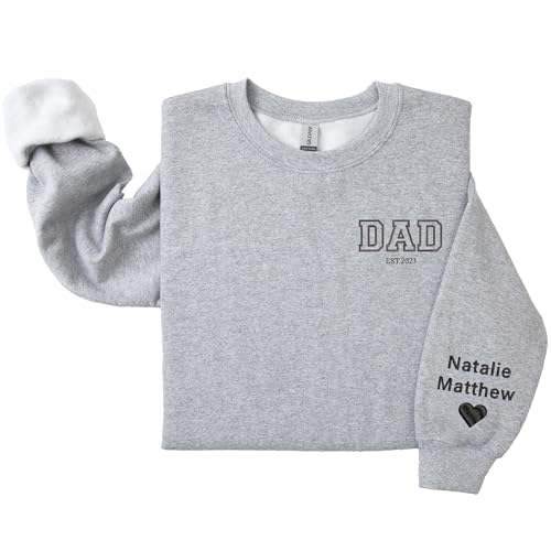 Dad Embroidered Sweatshirt, Personalized Sweatshirts for Men, Custom Sweatshirts for Men, Customized Gifts Black2