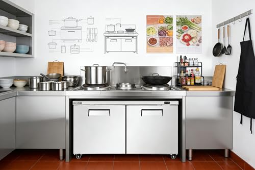 Image of 60 inch W Commercial Undercounter Refrigerator, 17 Cu.ft, 2 Doors