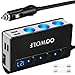 OOWOLF Cigarette Lighter Adapter Quick Charge 3.0 180W 12V/24V 3-Socket Splitter 4 USB Ports Car Power Adapter for GPS, Dash Cam, Sat Nav, Phone, iPad, Tablet, etc