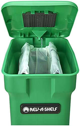 Rev-A-Shelf Aluminum 35 Qrt Waste Container Pull-Out W/Orion Gray Compost Bin, Standard #TOP2