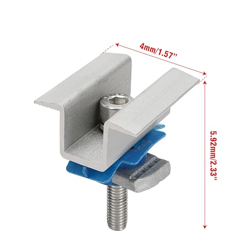 10 Pcs Adjustable Solar Panel Mounting Bracket Clamps Wide Photovoltaic Support Mid for Secure Solar Panel System pv, Aluminum Roof Mount Kit Hardware with Nut Bolt Fit for Standard Unistrut - Thumbnail 3