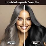 Black Hair Dye Shampoo 3 w 1, koloryzacja włosów, szampon, czarny, przeciw siwym włosom, natychmiastowy szampon do farbowania włosów, czarny szampon dla mężczyzn i kobiet, 500 ml
