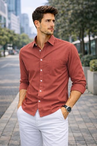 Image of Ben Martin Shirt for Men | Regular Casual Shirts for Mens' | Men's Casual Shirt's Slim Fit | Full Sleeve Cotton Shirts for Men's | Solid Shirt's for Mens Stylish | Formal & Casual Office Wear Shirts