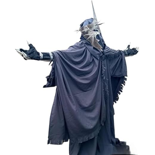 Nazgul - Disfraz completo de rey brujo, disfraz de armadura del Señor de los Anillos, disfraz de LOTR para Halloween, traje de armadura Nazgul Dark Rider de Hollywood, cosplay