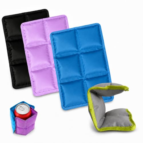 Upelf 4 Pack Slim Reusable Ice Packs for Lunch Boxes-Multi-Colored Non-Toxic Water Absorption Lunch Box Ice Packs 6”x4” Space Saving for Daily Office & Outdoor