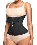 Lover-Beauty Waist Trainer for Women Tummy Control Workout Waist Cincher Corset Shapewear Body Shaper Zipper and Hooks Black Large