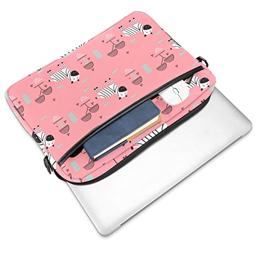 Maletín para portátil de 14 pulgadas y funda protectora cebra rosa 2