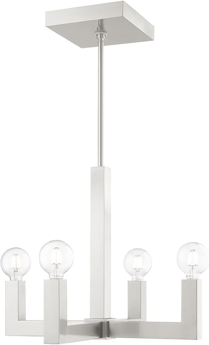 Livex Lighting 4 Light Brushed Nickel Chandelier