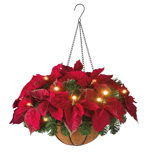 Christmas-Artificial-Hanging-Flowers-Basket-Pre-Lit-Artificial-Poinsettia-Floral-Arrangement-Hanging-Baskets-with-LED-Lights-and-Bristle-Pine-for-Yard-Porch-Christmas-Holiday-Decor Christmas Artificial Hanging Flowers Basket Pre Lit Artificial Poinsettia Floral Arrangement Hanging Baskets with LED Lights and Bristle Pine for Yard Porch Christmas Holiday Decor