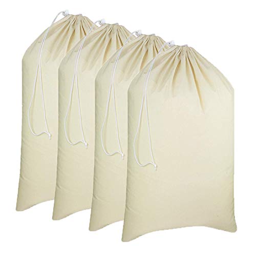 Simpli-Magic 79164 Canvas Laundry Bags (Pack of 4) Size: 28" x 36", Versatile - Multi Use – Bulk Pack