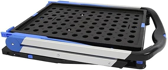 Folding Utility Cart with Wheels, Collapsible Two-Layer, with Foldable 45L Basket, Heavy-Duty, Blue Multifunctional Groceries, Office, Warehouse, and Supermarket Easy Transport and Storage